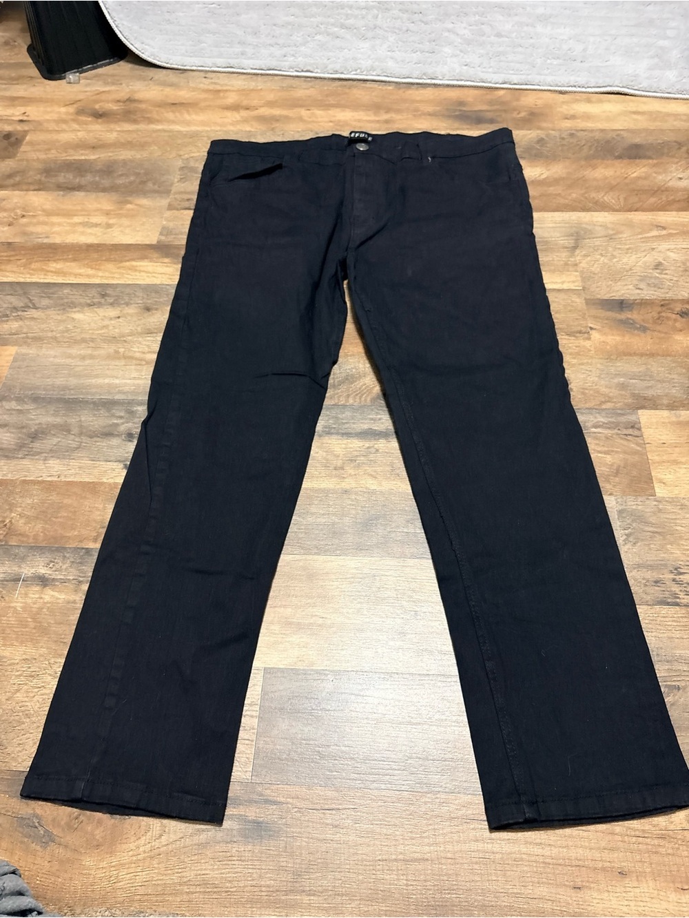 Refuse Black Straight Leg Pants Size 44 Stretch Casual Dress Pants Men’s